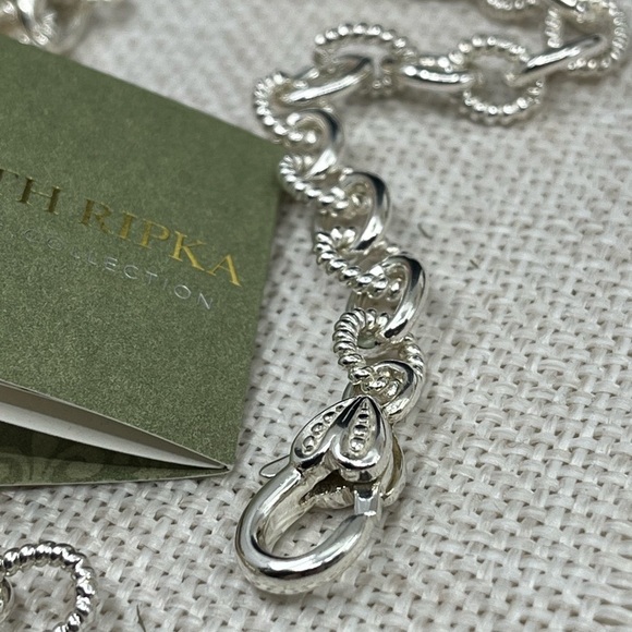 💎 Vintage Judith Ripka Sterling Silver Heart & Key Statement Necklace w/Box Cer - Picture 2 of 16